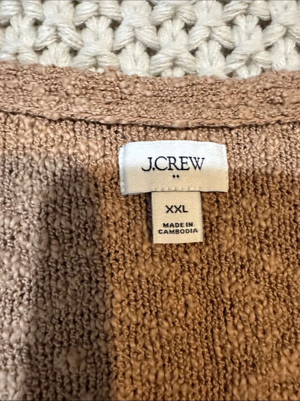 J. Crew Women's Button-Front Sweater Vest in Camel/Tan, XXL